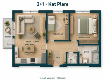 2+1 · Kat planı